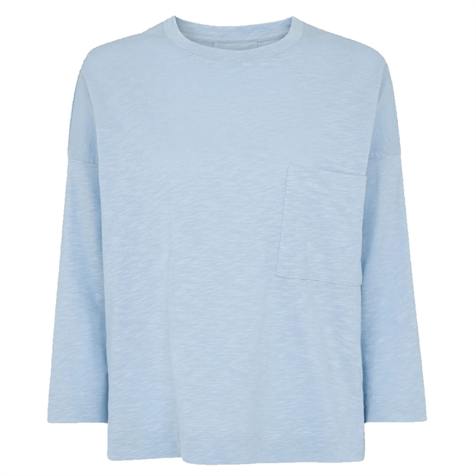 Whistles Pale Blue Sustainable Cotton Pocket Top